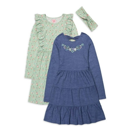 

Freestyle Revolution Toddler Girl 2 Pk Dresses with Matching Head Piece Sizes 12M-4T