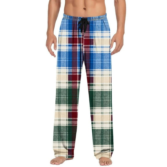 purcolt Mens Pajama Pants Soft Pjs Plaid Sleep Pants Lounge Bottoms with Pockets & Elastic Waist Sleepwear for Men