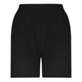 thumbnail image 4 of Brnmxoke Cotton Linen Shorts Women 2024 Summer Casual Loose Fit Plus Size Lounge Shorts Elastic High Waisted Running Shorts Black,XXXXL, 4 of 7