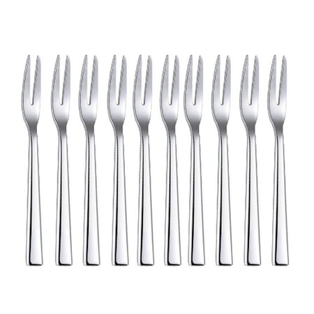

10Pcs 304 Stainless Steel Dessert Fork Appetizer Cake Fruit Forks Set