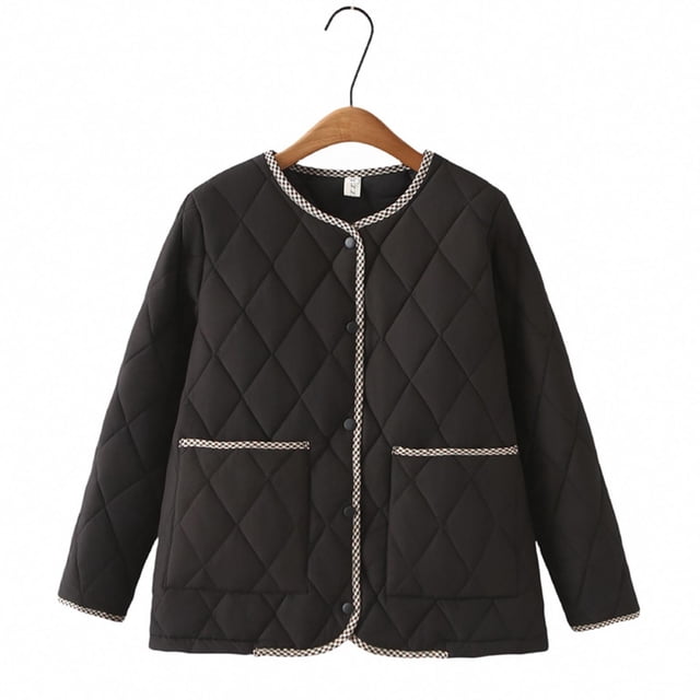 Parkas de manga larga para mujer, chaquetas acolchadas cálidas para mujer, chaqueta acolchada lisa de manga larga con estampado floral, abrigos con bolsillos, blusa para mujer