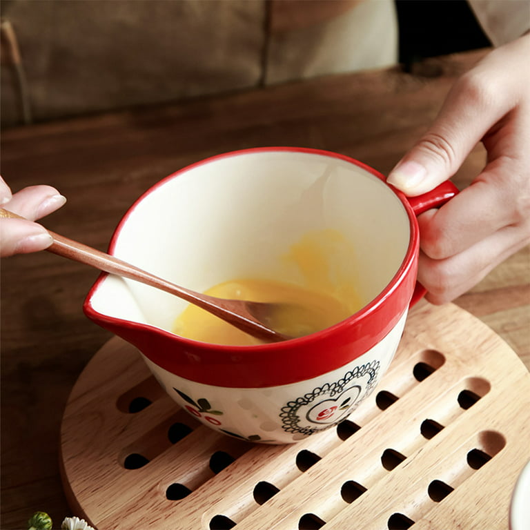 Large bowl for mixing pancake batter, cake mix. Great for mixing , pouring  and serving – Traditions Pottery