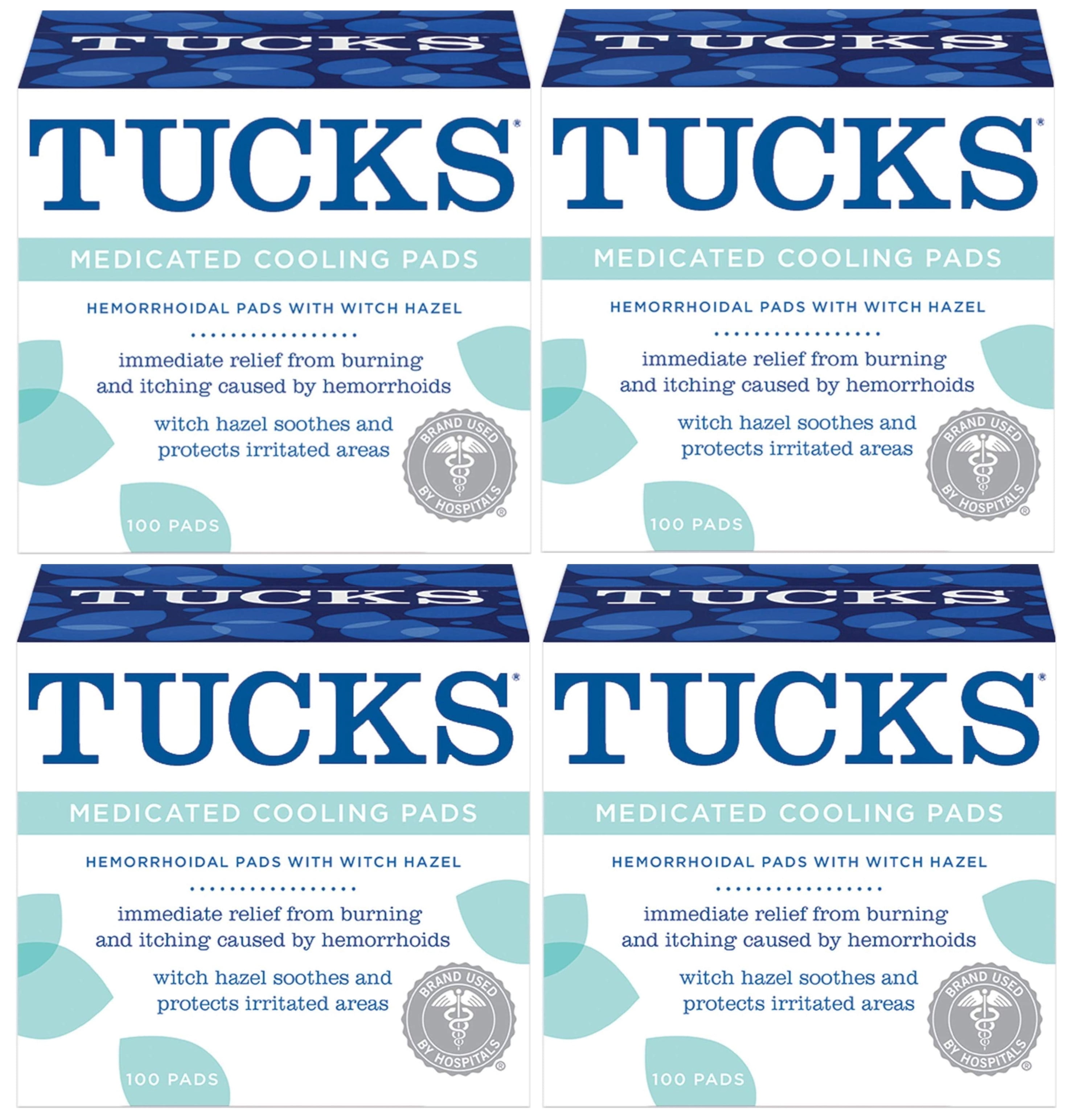 Tucks Medicated Cooling Pads 100 Padsper Pack of 4)
