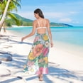 thumbnail image 7 of FORMRS Womens Long Sarong Beach Wrap Semi-Sheer Bikini Skirt Bathing Swimsuit Cover Up, Floral Pattern, 7 of 7
