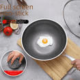 thumbnail image 2 of Wok de acero inoxidable con forma de panal, sartén antiadherente con forma de panal de pantalla completa, wok de fondo plano grueso para el hogar, 2 of 5