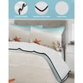 thumbnail image 4 of Quilts Twin Size, Summer Oceans Beaches Soft Comforter Bedding Set for Bed, Sea Waves Starfish Shells Coastal Lightweight Quilted Bedspread with Pillow Cover(2 Pieces) for All Season, 68x86 Inch, 4 of 6