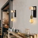 thumbnail image 4 of Lámpara de pared industrial vintage para interiores E27, lámpara de pared, pantalla de metal con soporte de madera para sala de estar, pasillo, bar (enchufe de latón E27), 4 of 5