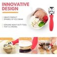 thumbnail image 4 of Cuchara para helado resistente, forma perfecta, de acero inoxidable, para servir helado duro, cuchara grande para sándwich con mango de goma antideslizante, cucharas para masa de galletas, melón,, 4 of 7