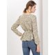 thumbnail image 4 of INSPIRE CHIC Blusa Floral De Manga Larga Con Cuello Cuadrado Y Peplum Para Mujer Con Cinturón Beige L, 4 of 6