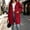 Wine, variant on FDGIU 2026 Spring Fall Women's Mid Length Full Zip Drawstring Hooded Coat, Elastic Cuff Long Sleeve Loose Zip Up Fleece Hoodie Jacket with Big Patch Pockets for Daily Layering