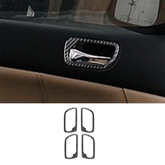 Soft Carbon Fiber Car Interior Decor Kits 4Pcs Carbon Fiber Door Handle Cover Trim For Honda Accord Sedan 2003-2007 Sticker
