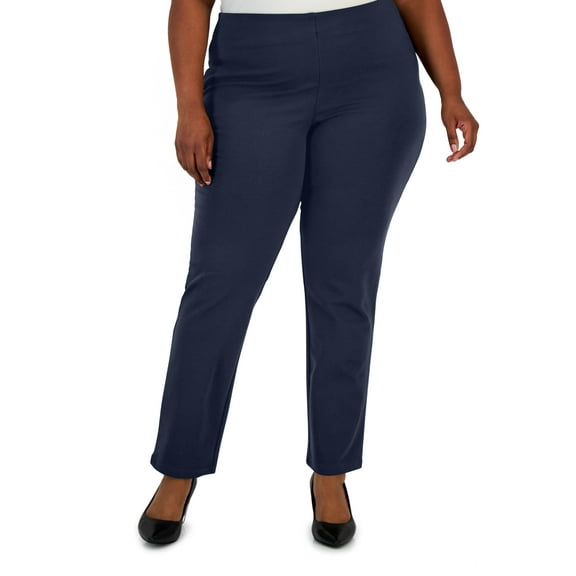 Plus Size Pont? Knit Pull-On Pants Intrepid Blue 1X