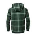 thumbnail image 4 of LNZGNM Mens Flannel Shirts Long Sleeve Fleece Lined Sherpa Lined Plaid Shirts Full Zip Up Hooded Jacket with Pokect Casual Winter Warm Sweatshirt,Army Green L, 4 of 4