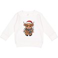 thumbnail image 2 of Inktastic Christmas Lights Highland Cow Toddler Sweatshirt, 2 of 4