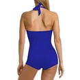 thumbnail image 2 of Pink Queen 2025 Women's Ruched Boyleg Swimsuit with Push-Up Tummy Control S-XL, 2 of 5