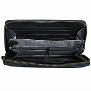 Timberland Genuine Leather Zip Around Wallet Large Pocketbook Size Black