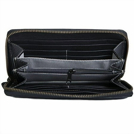 Timberland Genuine Leather Zip Around Wallet Large Pocketbook Size Black