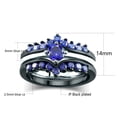 thumbnail image 2 of GY 3pcs Black Gold Plated Blue 1CT CZ Women Wedding Ring Sets for Woman Engagement Ring, 2 of 6
