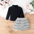 thumbnail image 6 of FAIWAD Girl's Skirt Set Long Sleeve Round Neck Ribbed Knitted Tops and Mini Skirt Cute 2 Piece Outfits, 6 of 8