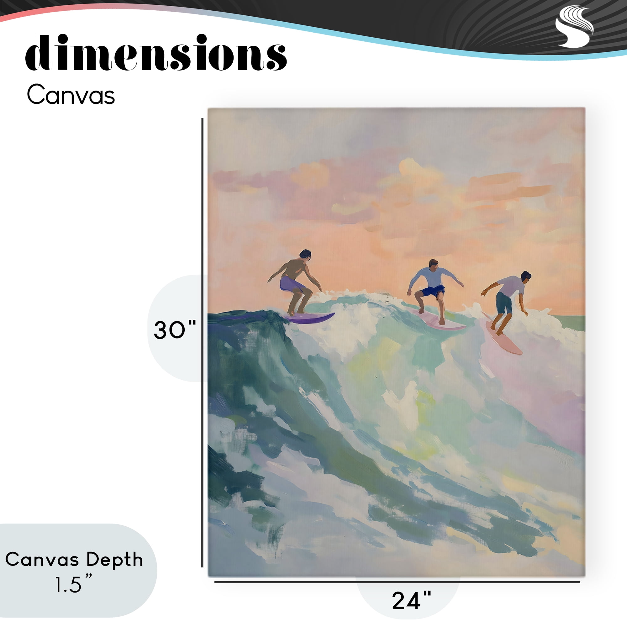 Stupell Industries Group of Surfers at Sunset Canvas Wall Art, design by The Prints Vibe