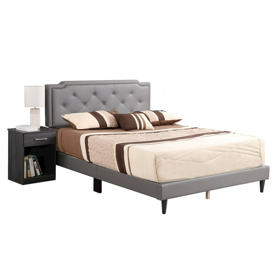 Glory Furniture Deb Full Bed in Light Grey Color