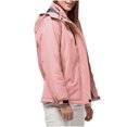 thumbnail image 2 of Lovskoo Women's Rain Jacket Hooded Technical Fleece Lined Casual Waterproof Windbreaker Outdoor Diving Jacket Thick Plush Cotton Jacket Long Sleeve Winter Climbing Jacket Pink, 2 of 4
