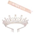 thumbnail image 3 of Biplut 1 Set Crown Headgear Vivid Color Stunning Visual Effect Plastic Crown Headgear Decoration with Birthday Sash Set Birthday Gift, 3 of 13