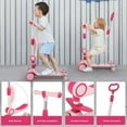 thumbnail image 3 of SPPTTY 3-in-1 Kids Scooter with 3 LED Light Wheels,Kick Scooter with Folding Seat and Push Bar,Pink, 3 of 9