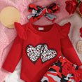 thumbnail image 5 of HCNTES Girls Clothes Baby Girl Clothes Set Heart Print Romper Tops Leopard Print Elastic Waist Pants Toddler Girl Outfits Gifts 3 6 9 12 18 Months, 5 of 6