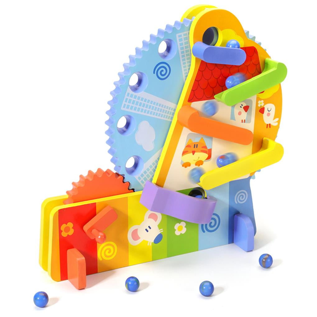 Maoww Wooden Ball Ferris Wheel Building Blocks Wooden Building Blocks Set Parent-Child Interactive Toy for Kids