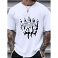 thumbnail image 1 of Plus Size Mens Alphabetic Graphic Print Tees - Soft Crew Neck, Comfort Fit, Slight Stretch Knitted Fabric, Casual Summer T-Shirts for Adults Tee For Adult, Men, Women, Teen, Teenager, Adolescent, You, 1 of 5