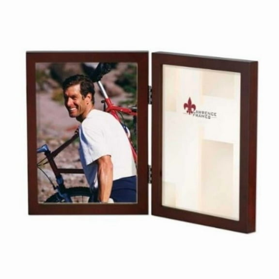 5x7 Hinged Double Walnut Wood Picture Frame - Gallery Collection