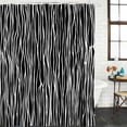 thumbnail image 2 of Black Striped Shower Curtain, Waterproof Shower Curtains for Bathroom, Retro Wave Lines Texture Simple Washable Fabric Bathtub Curtain Set Bath Decor with 12 Hooks Standard 72"x72", 2 of 8