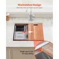 thumbnail image 5 of 23" Kitchen Sink Undermount Single Bowl Drop-In Basin Stainless Steel Bar, 5 of 7