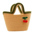 thumbnail image 2 of Bolso de algodón tejido con diseño de cerezo, bolso grande de playa para mujer, bolso ligero de verano para desplazamientos diarios y viajes, 2 of 5