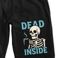 thumbnail image 2 of Skeleton & Coffee Dead Inside Adult Black Sleep Pajama Shorts  - Medium, 2 of 4