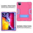 thumbnail image 3 of Dteck Case For iPad Pro 12.9" 5th Generation 2021,Shockproof Rubber Kickstand Case 3-Layer Protection Heavy Duty Cover for iPad Pro 12.9-inch 5th Gen 2021,Rose+Blue, 3 of 7