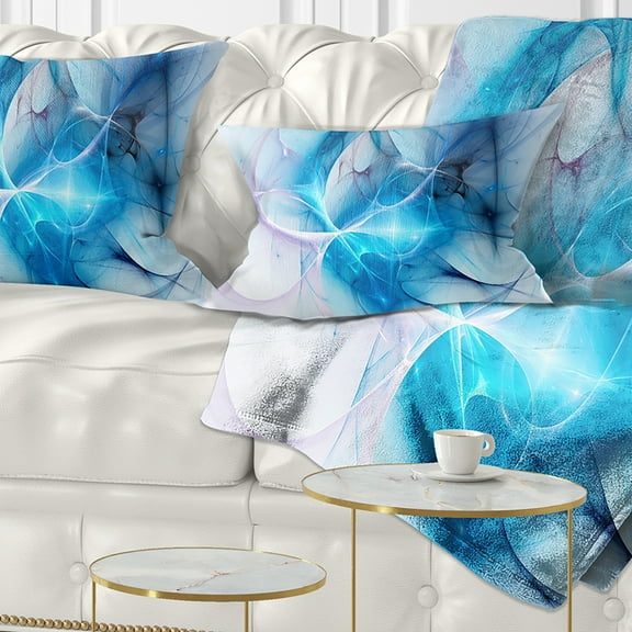 Designart Blue Nebula Star - Abstract Throw Pillow - 12x20