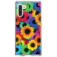 thumbnail image 1 of DistinctInk Clear Shockproof Hybrid Case for Samsung Galaxy Note 10 (6.3" Screen) - TPU Bumper, Acrylic Back, Tempered Glass Screen Protector - Red Green Yellow Sunflowers, 1 of 1