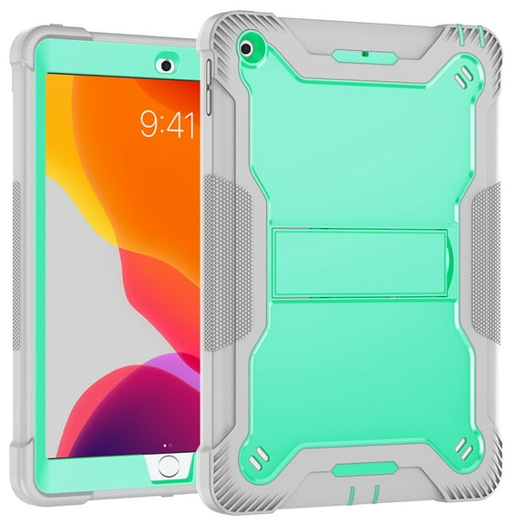 Dteck Case for Apple iPad 8th Generation 10.2" (2020),Shockproof Rubber Armor 3-Layer Protection iPad 7th Gen 10.2-inch 2019 Case Hybrid Hard Kicstand Cover without Screen Protector,Green