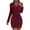 Wine, variant on CIENVNSTG Elegant Chic V-Neck Ribbed Bodycon Dress 2026 Spring & Autumn New Arrival Slim-Fit Women's Gowns Party Dress Black XL