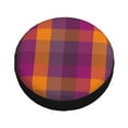 thumbnail image 3 of Gaeub Purple Yellow Buffalo Plaid 14-17in Tire Cover, Spare Tire Cover, for Camper Caravan, Trailer, Car, Truck, SUV, Jeep - 17 inch, 3 of 9