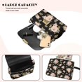 thumbnail image 5 of SCRAWLGOD Rose Floral Print Black Pink Small Crossbody Bags for Women Lightweight Cell Phone Purse with Metal Buckle PU Leather Wallet Handbags with Detachable Chain, 5 of 7