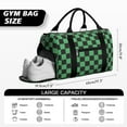 thumbnail image 5 of Boho Womens Gym Tote Duffle Bag with Wet Pocket & Shoe Compartment, Checkered Travel Duffel Bag Overnight Weekender Hospital Tote Mens Workout Carry on Bag with Luggage Sleeve, 5 of 6