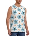 thumbnail image 2 of Yiaed Flower Leaves Print Men's Singlet Vests Summer Running Muscle Tank Tops Gym Undershirt Round Neck Sleeveless for man, 2 of 5