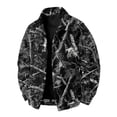 thumbnail image 2 of GrmtClth Autumn Mens Leaf Camo Heritage Trucker Jacket Long Sleeve Snap Buttons Relaxed Cut Road Trip Leisure Outerwear Black 2XL, 2 of 7