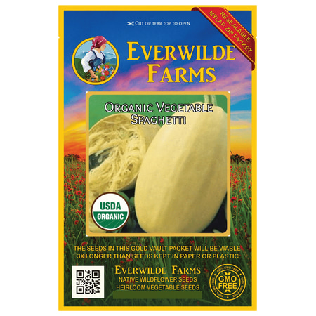 Everwilde Farms - 20 Organic Vegetable Spaghetti Winter Squash Seeds - Gold Vault Jumbo Bulk Seed