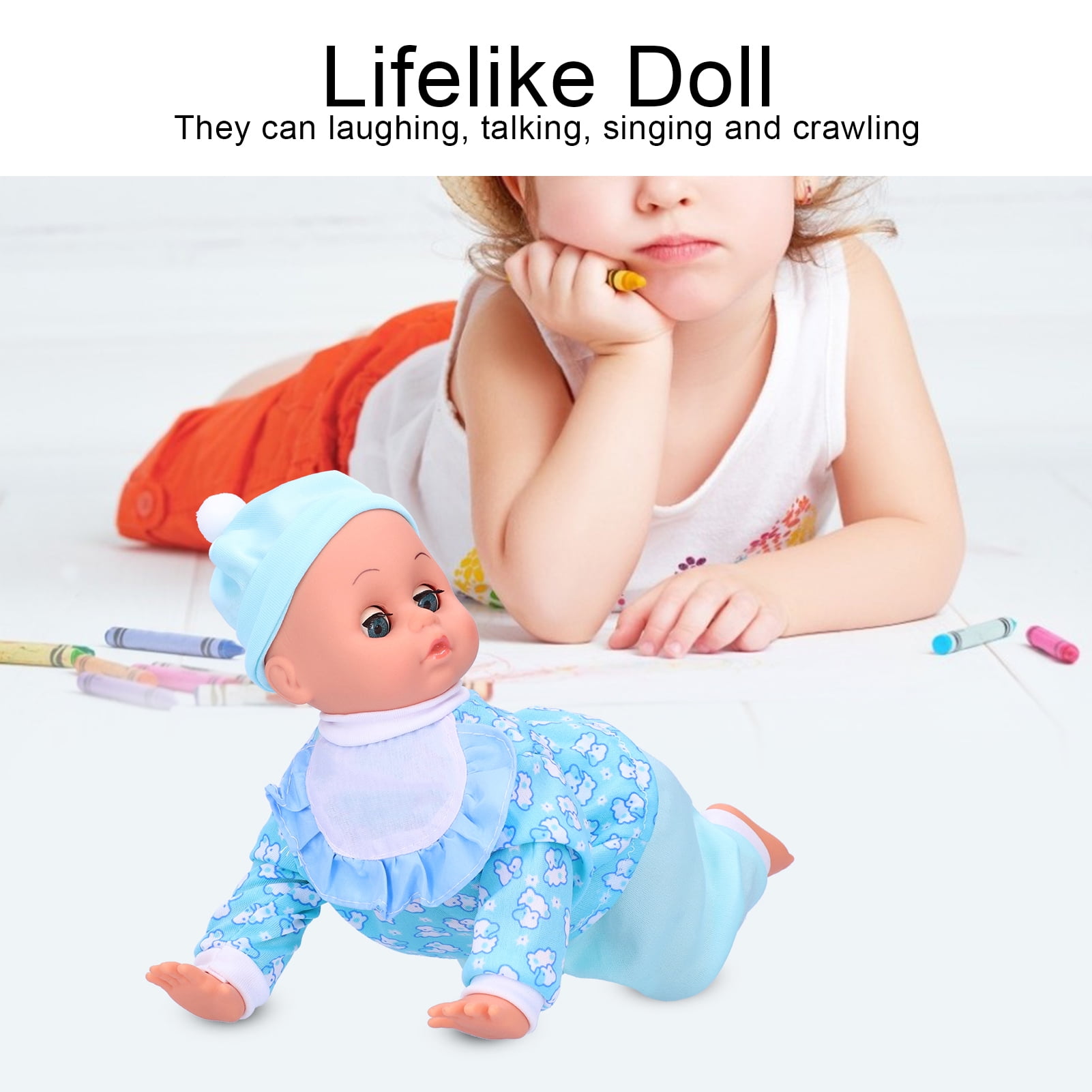 Crawling baby deals doll walmart