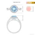 thumbnail image 5 of ANGARA Natural Round 1.6 ct Aquamarine Halo Ring with Criss Cross Shank in 14K White Gold for Women (Size-8mm) | March Birthstone, Anniversary, Jewelry Gift for Women | Natural Aquamarine Ring, 5 of 9