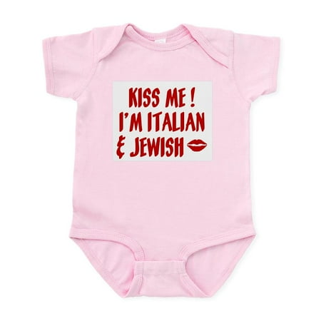 

CafePress - Kiss Me: Jewish & Italian Infant Bodysuit - Baby Light Bodysuit Size Newborn - 24 Months